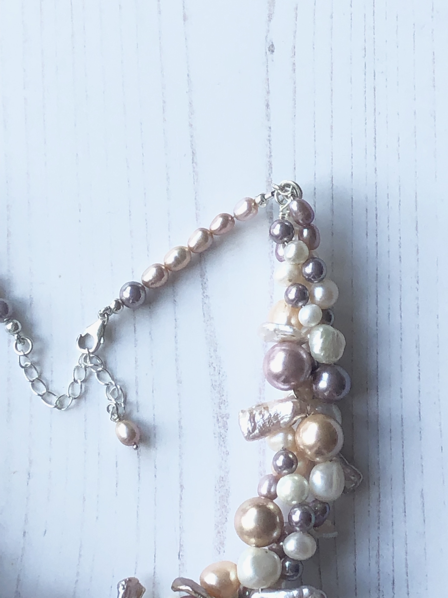 Multi Faceted Shades of Pearl Necklace - Image 4