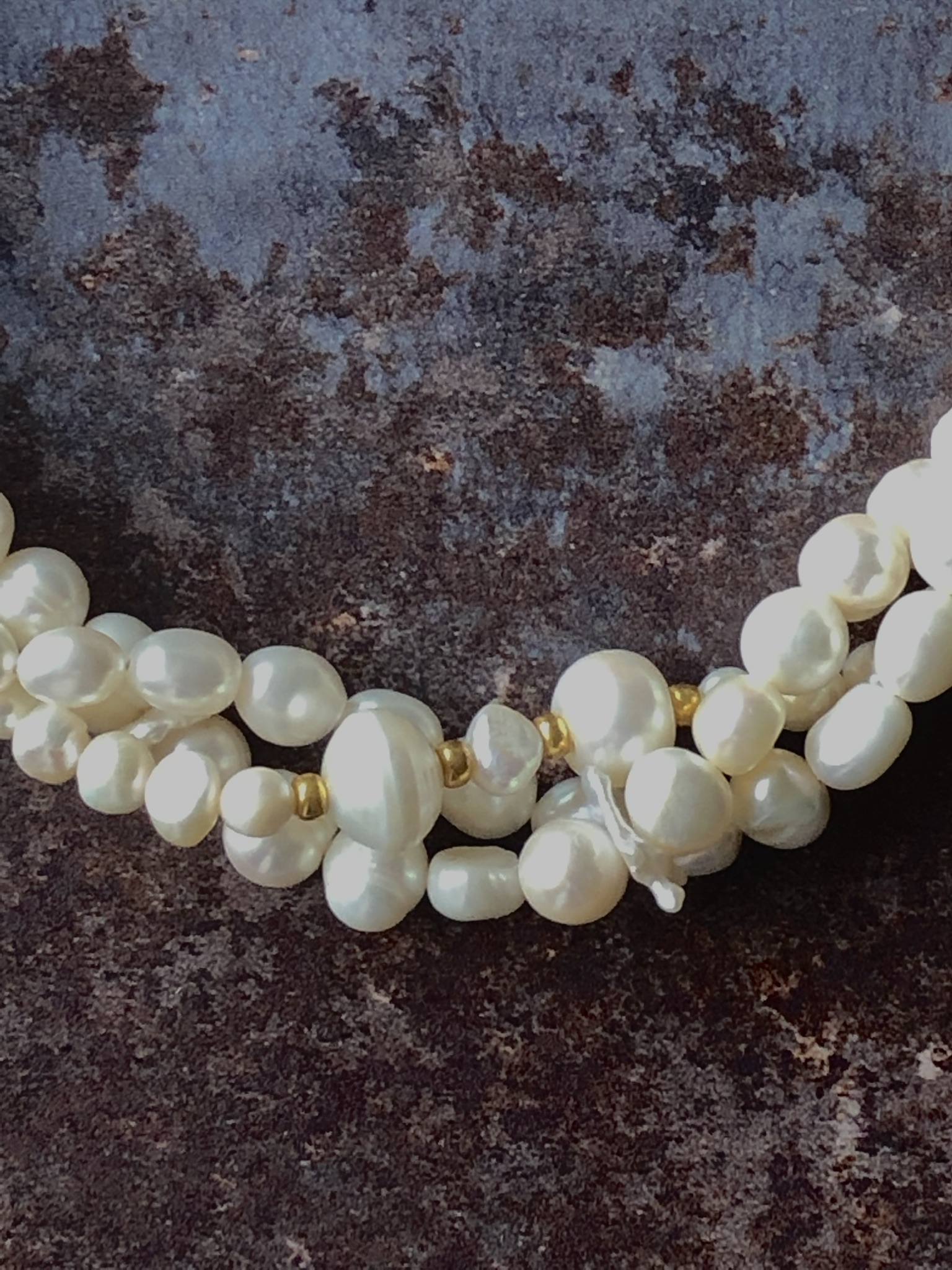 Twisted Irregular Shaped Freshwater Pearl Necklace - Image 3