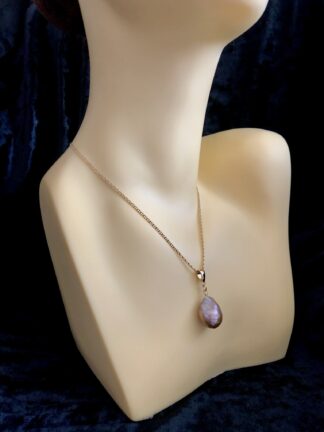 Image for golden metallic freshwater pearl pendant 1