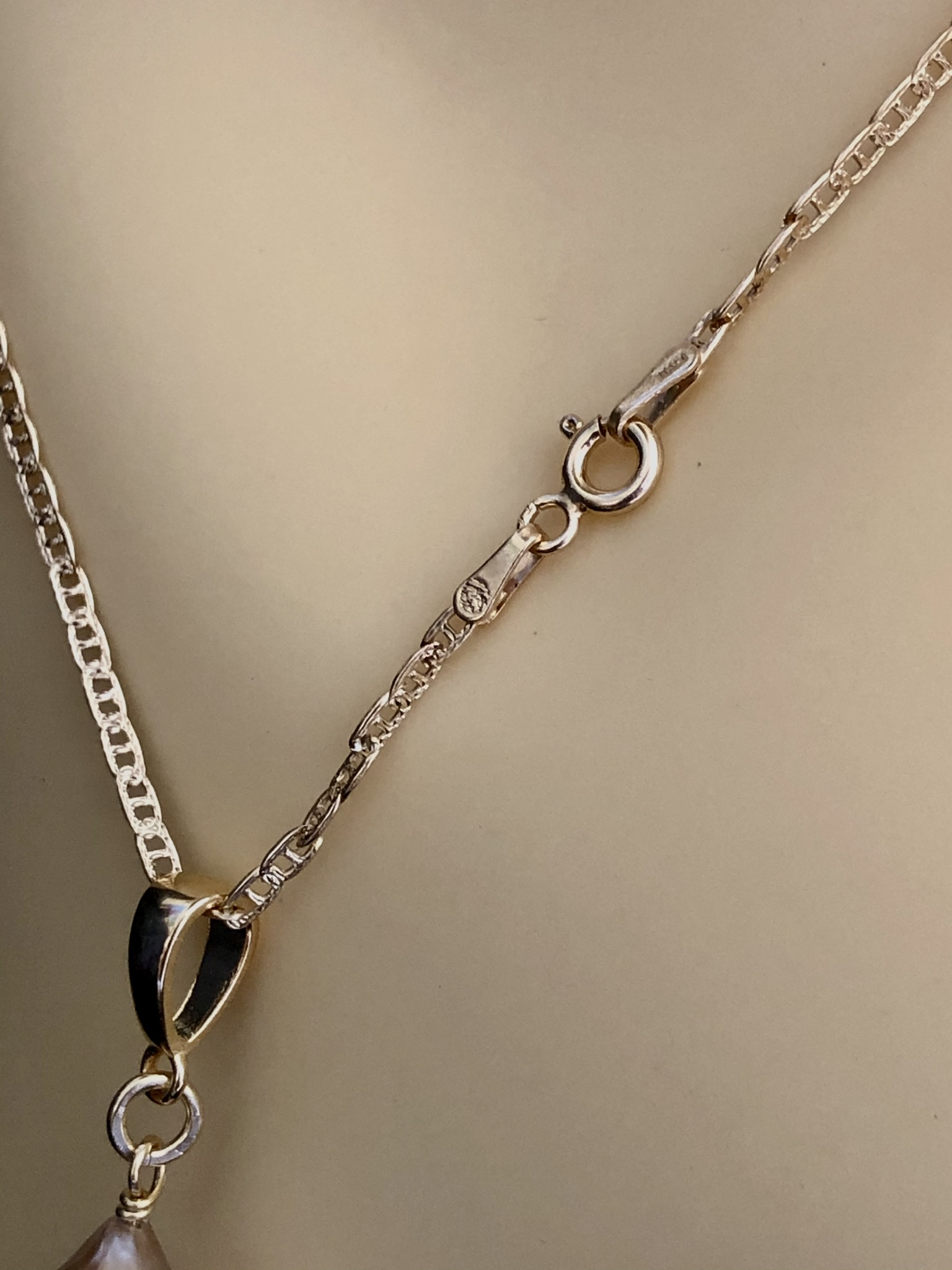 Image for golden metallic freshwater pearl pendant 5