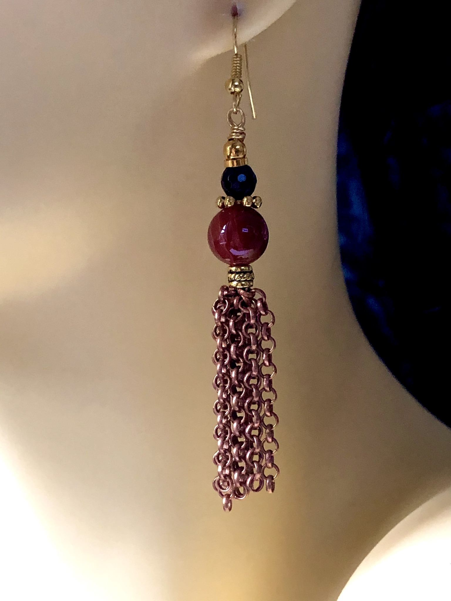 Carnelian, Black Spinel and Haematite Stretchy Bracelet - Image 7