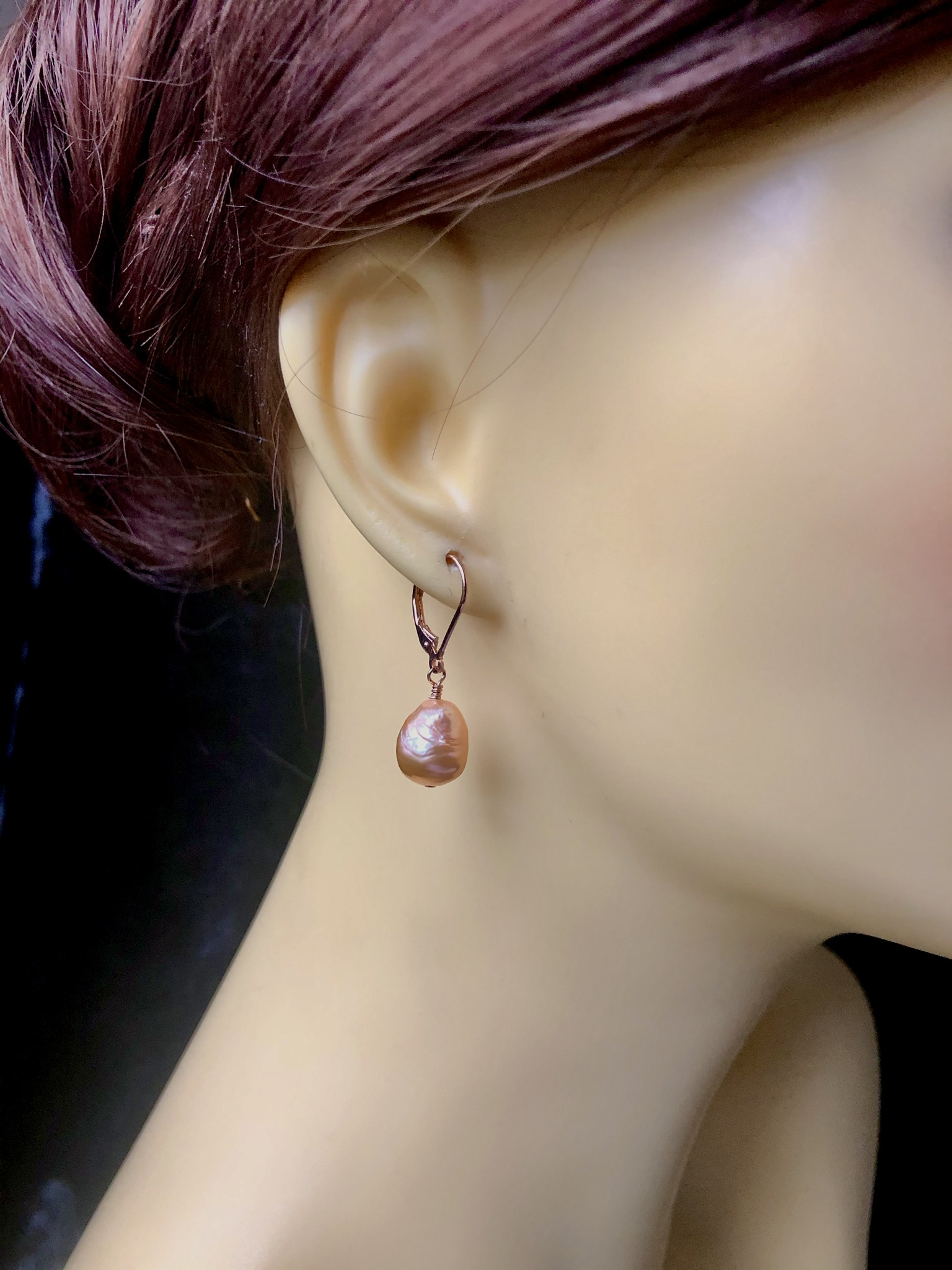 Metallic Pearl Earrings - Image 3