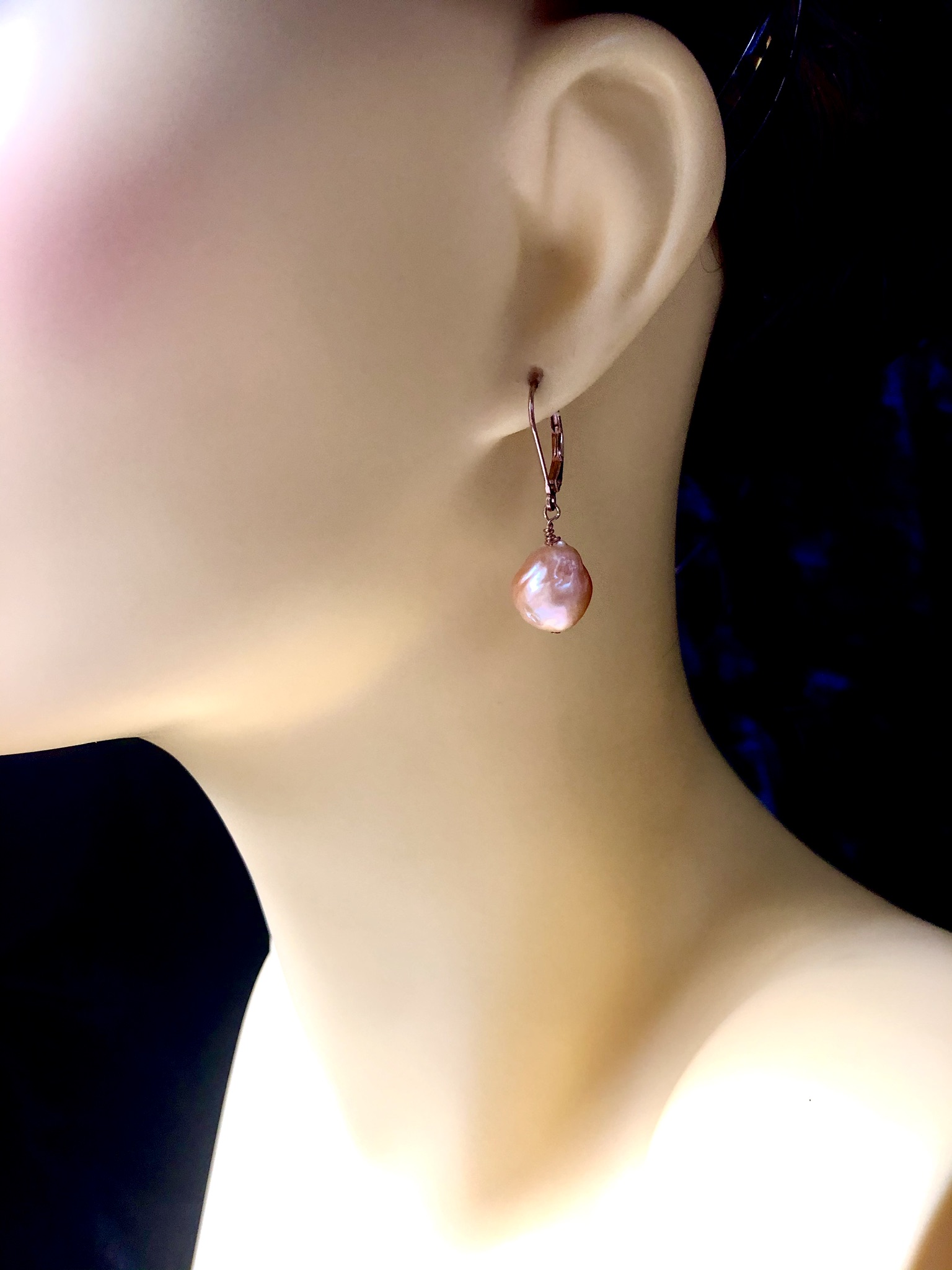 Metallic Pearl Earrings