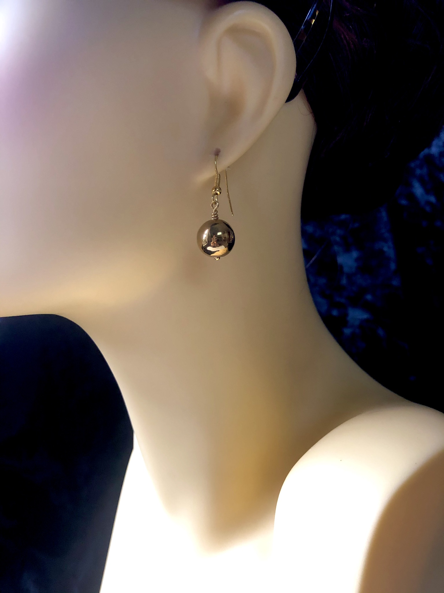 Golden Coated Haematite Earrings