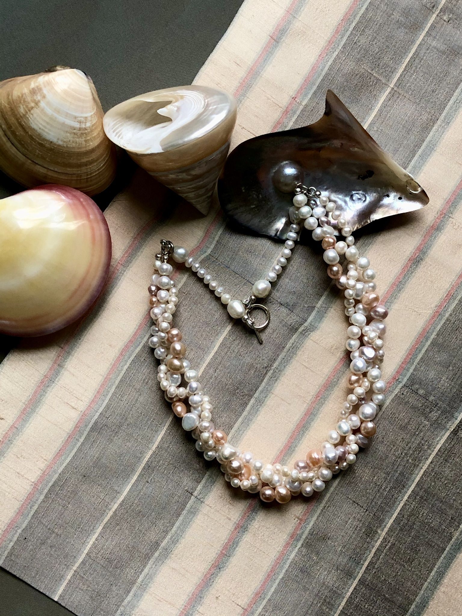 Plaited Freshwater Pearl Necklace