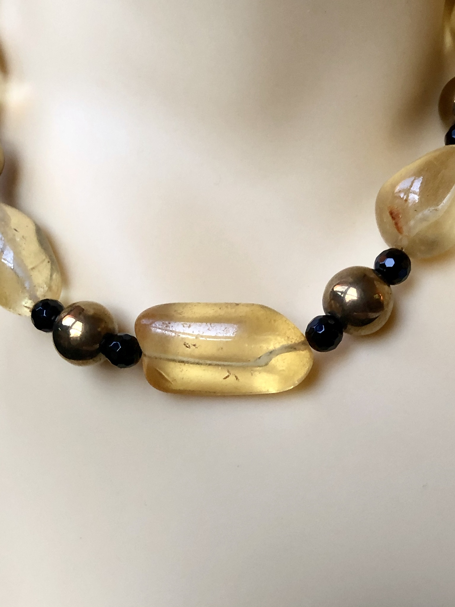 Citrine, Haematite and Black Agate Necklace - Image 2