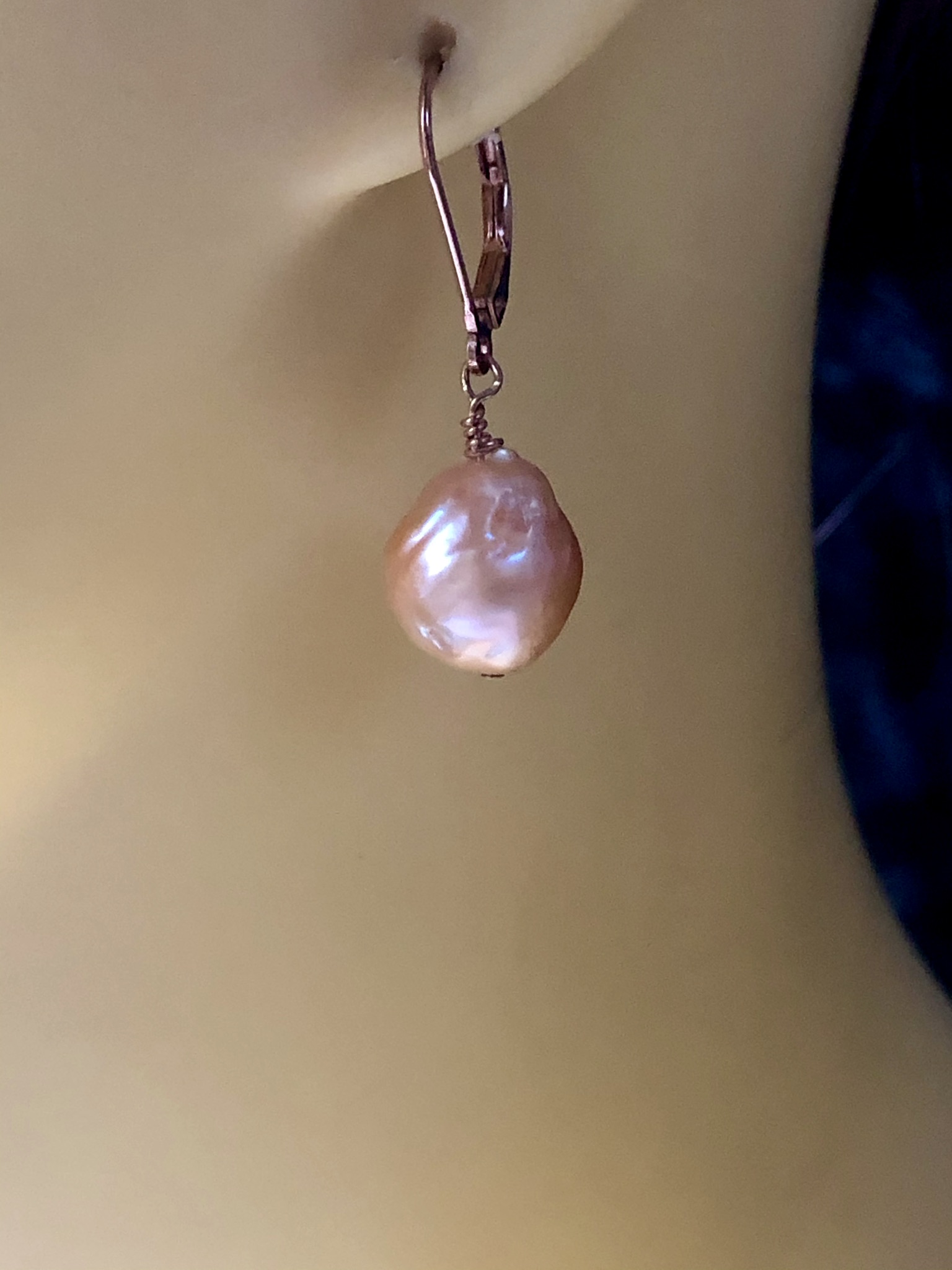 Metallic Pearl Earrings - Image 2