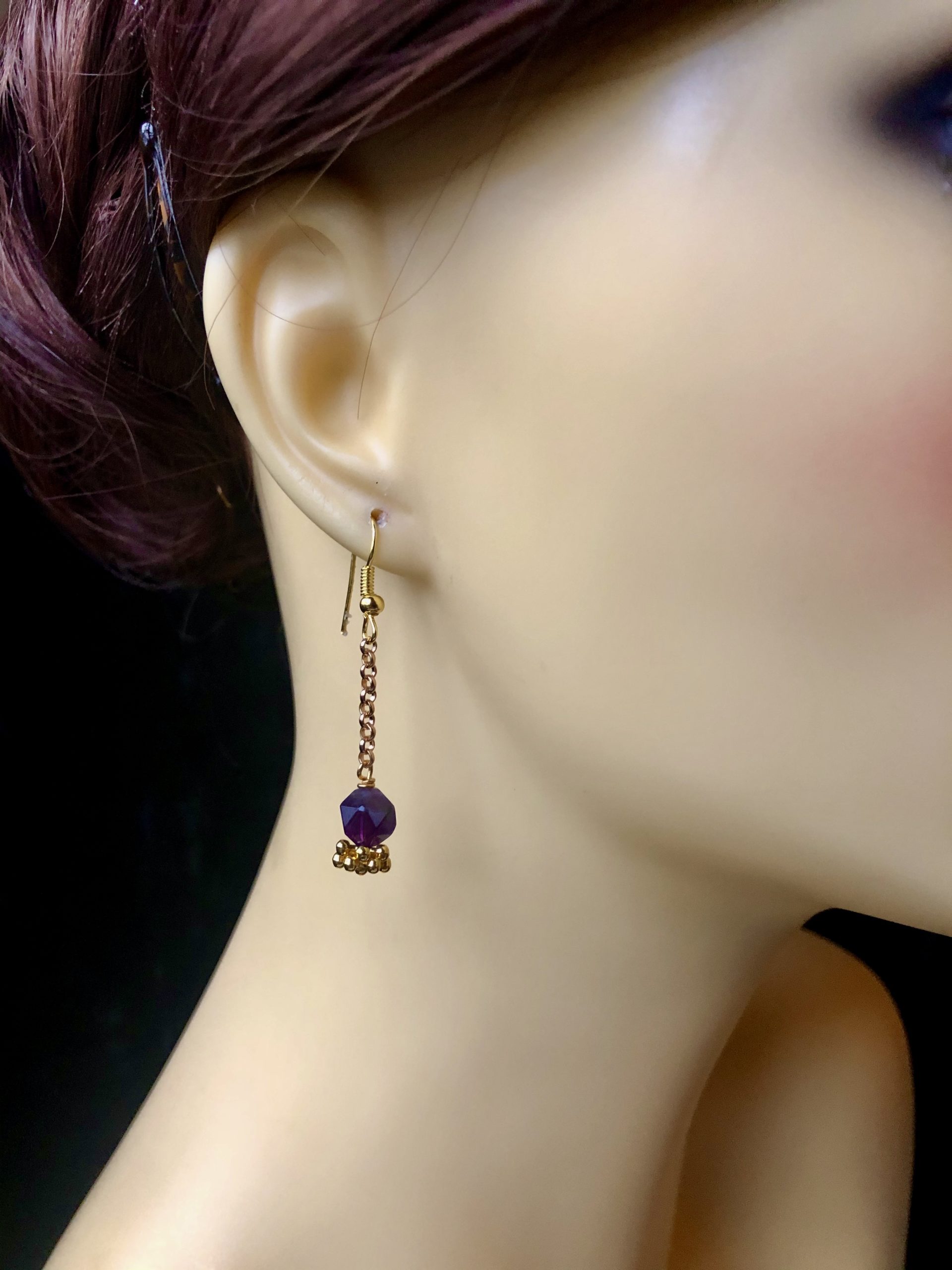 Amethyst Bead Earrings