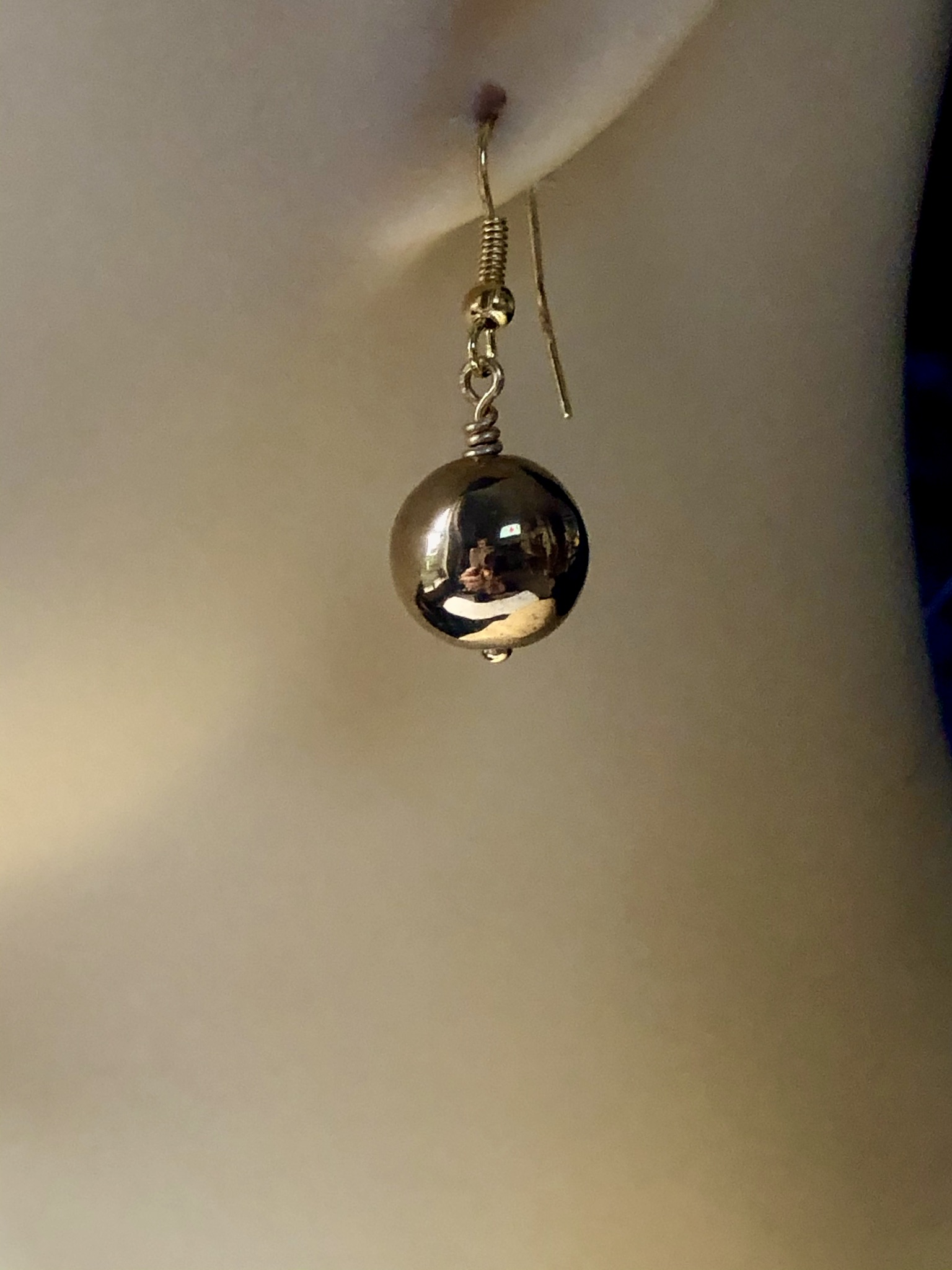 Golden Coated Haematite Earrings - Image 2