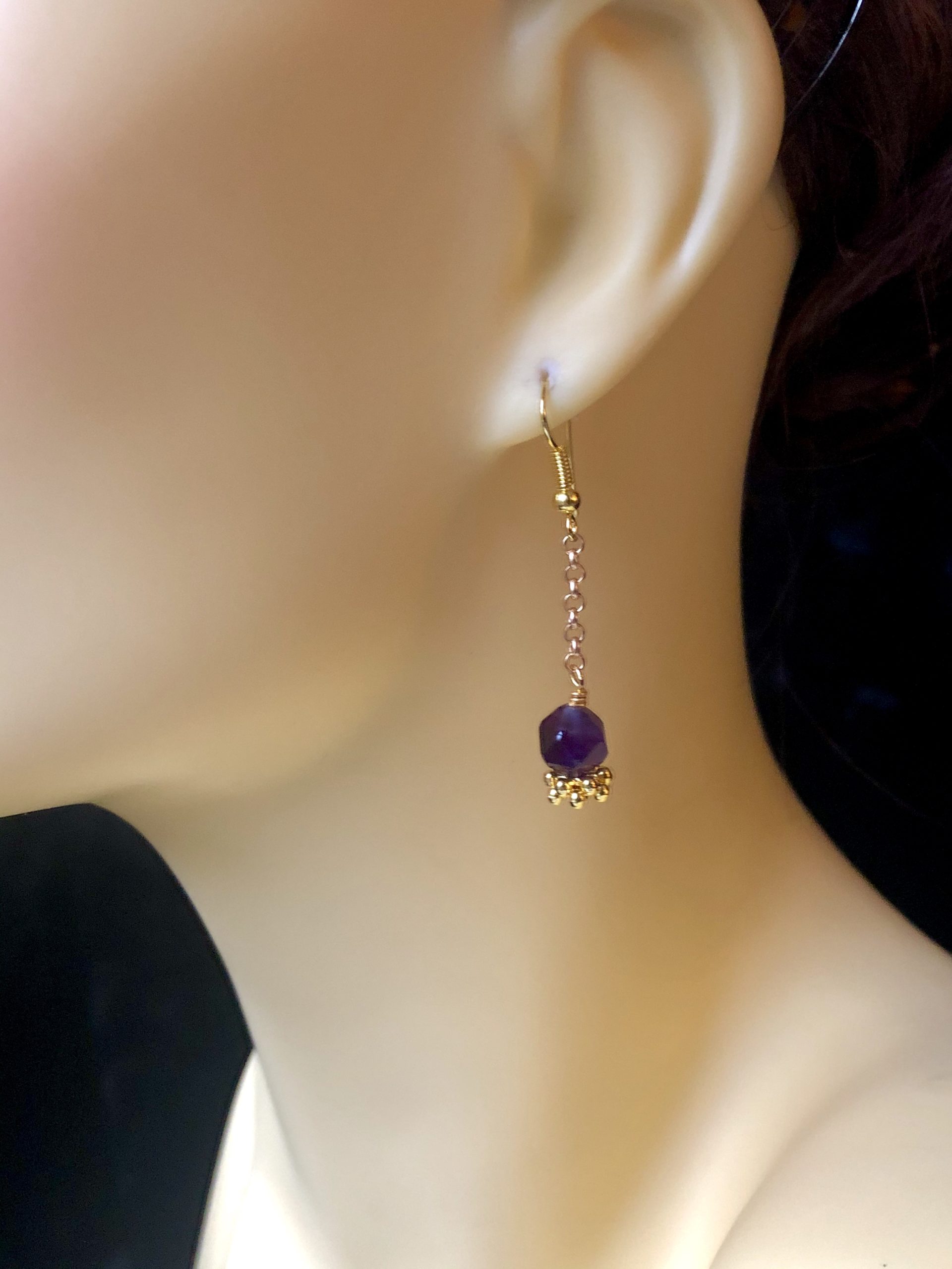 Amethyst Bead Earrings - Image 3