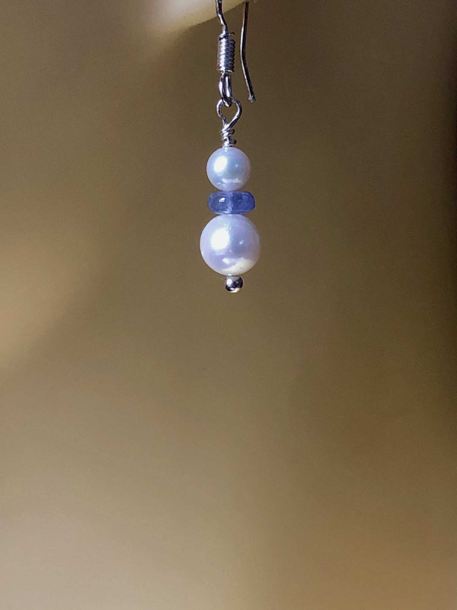 Tanzanite and Pearl Earrings - Image 4