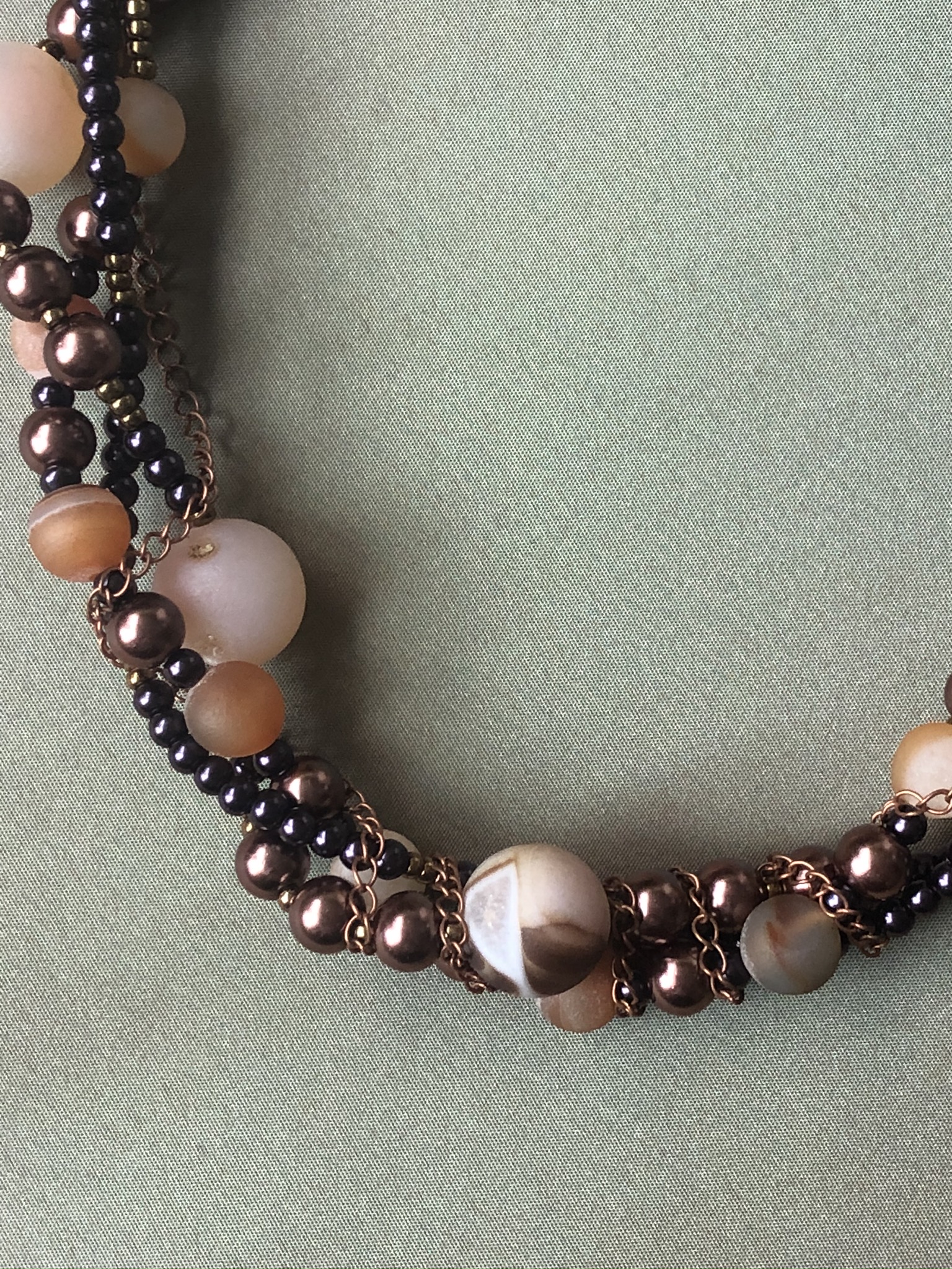 Druzy and Shell Pearl Twist Necklace - Image 3