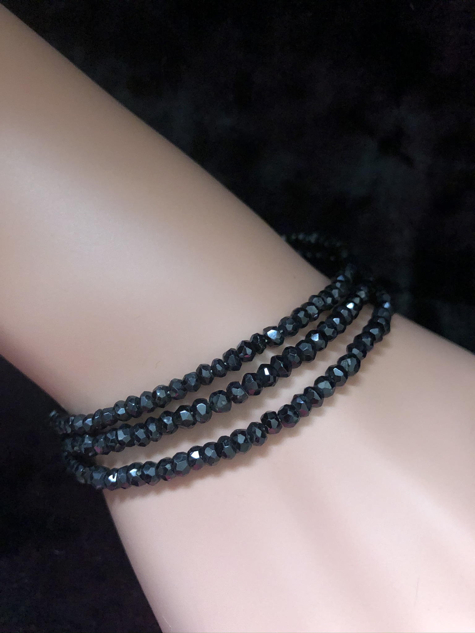 Multi Strand Black Spinel Bracelet - Image 2