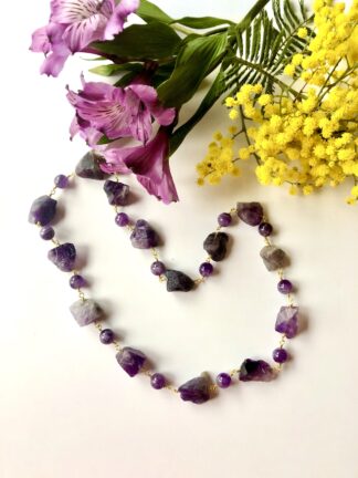 Image for Amethyst rosary link necklace 1
