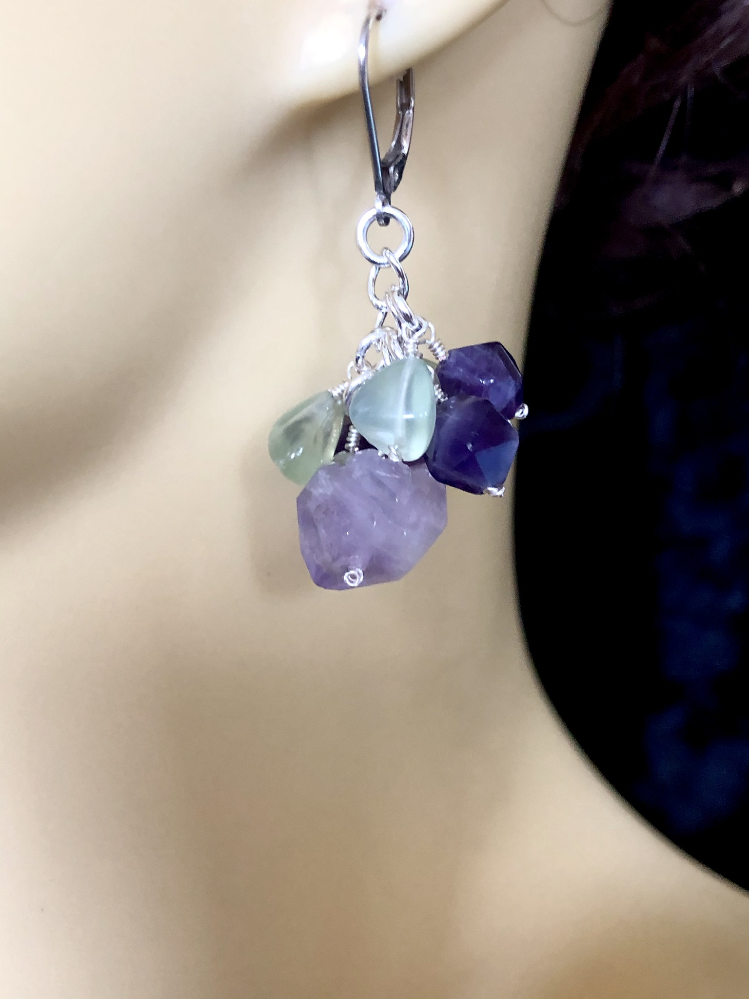 Image for fluorite heart earrings 1