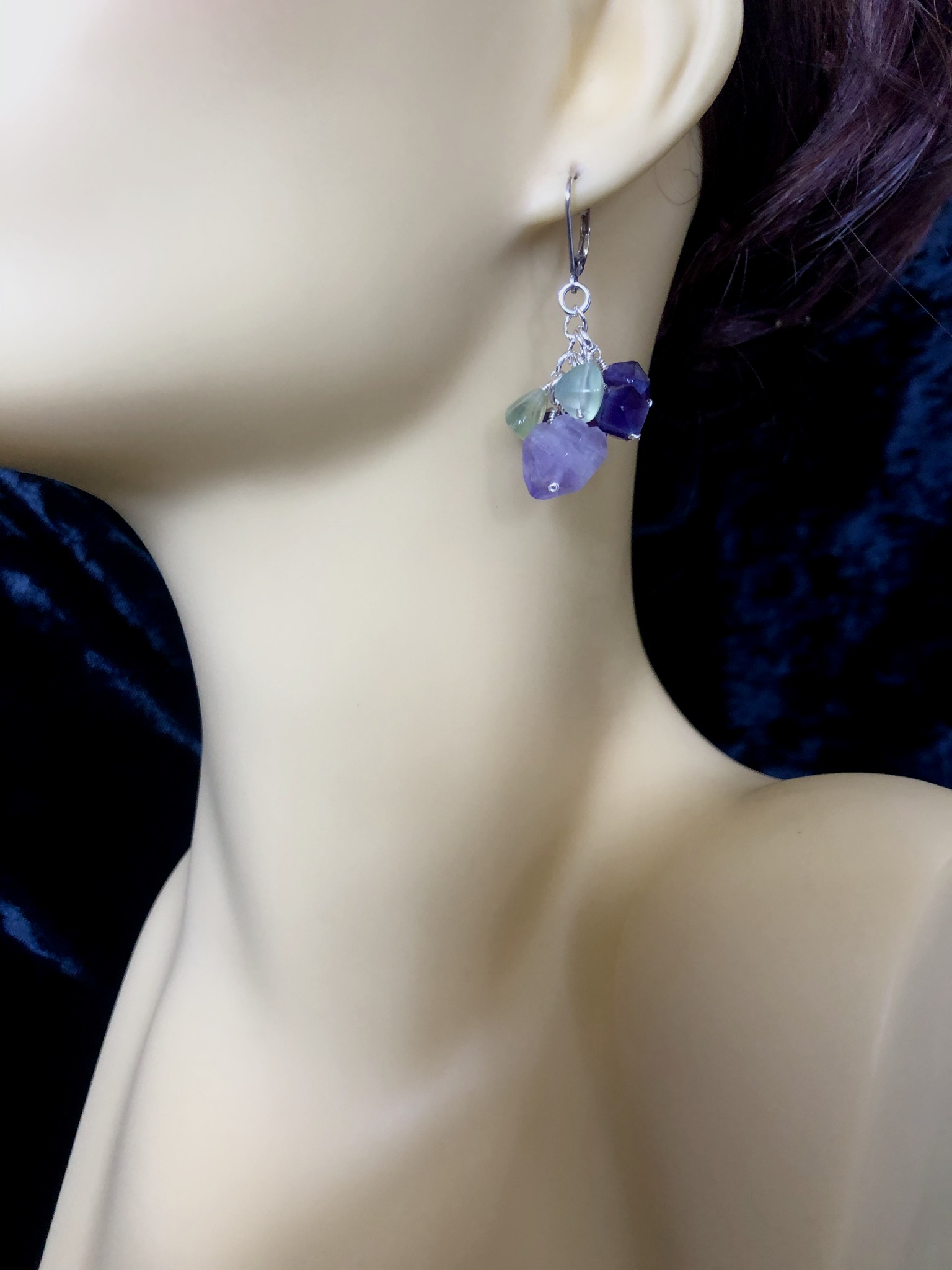 Image for fluorite heart earrings 2