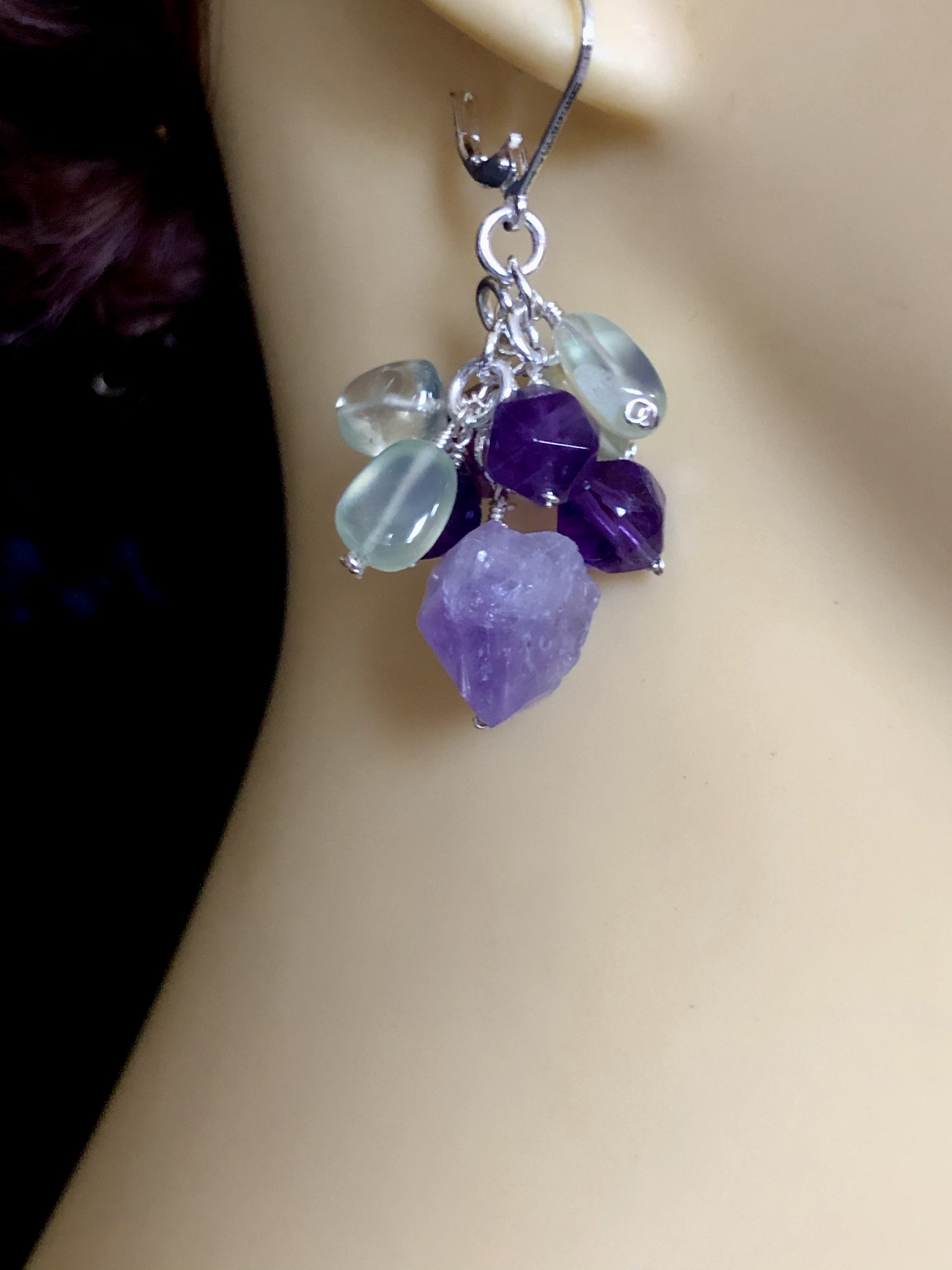 Image for fluorite heart earrings 4