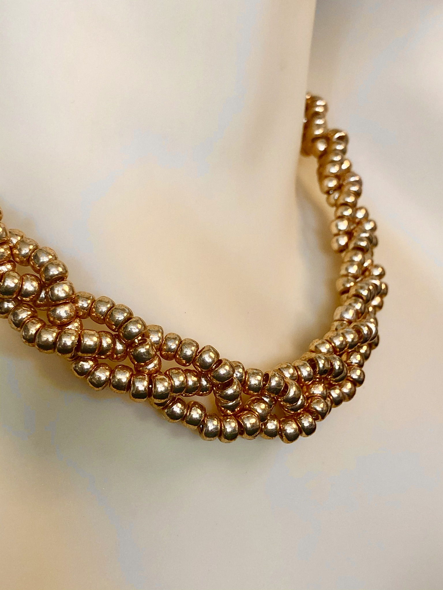 Image for golden beaded necklace 1