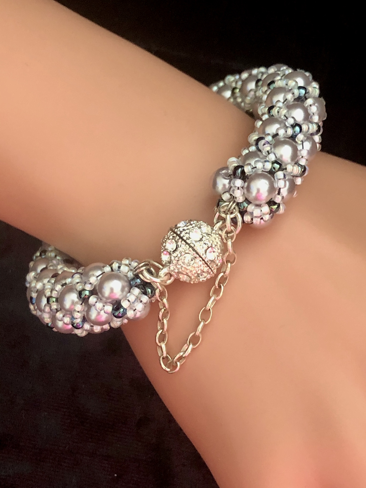 Image for Kiss Kross pale grey and blue bracelet 1