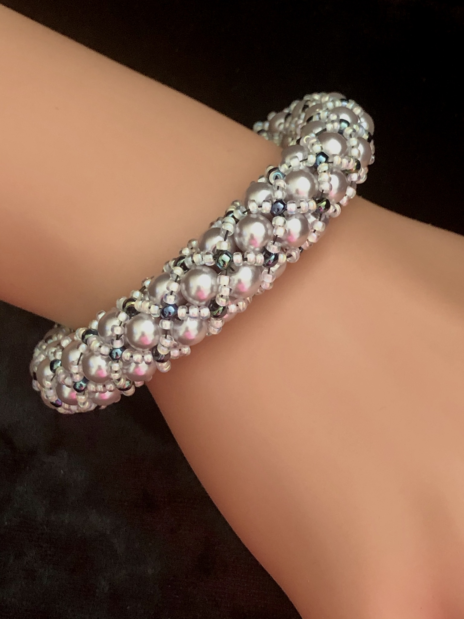 Image for Kiss Kross pale grey and blue bracelet 3