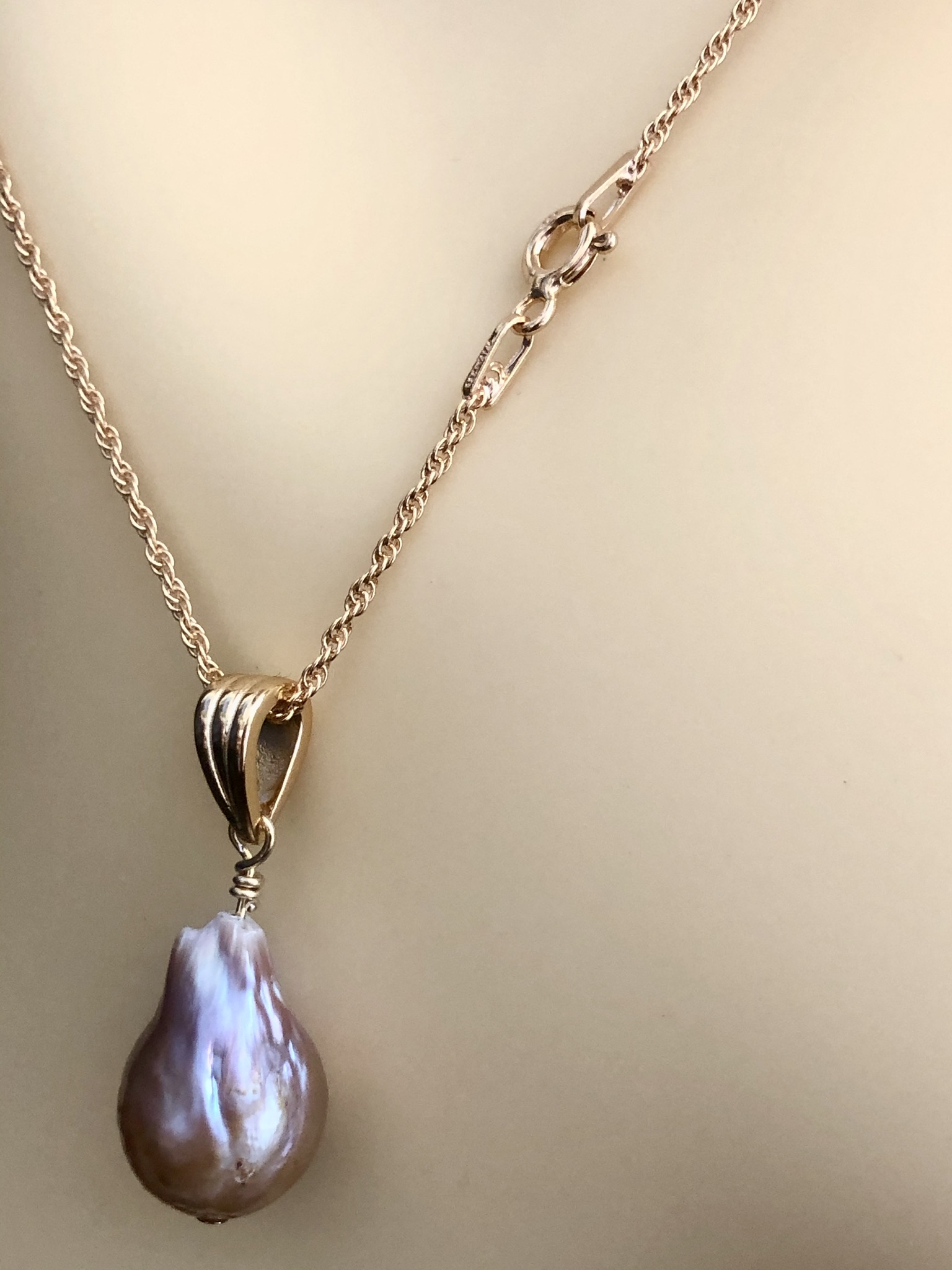 Image for metallic gold freshwater pearl pendant pendant 5