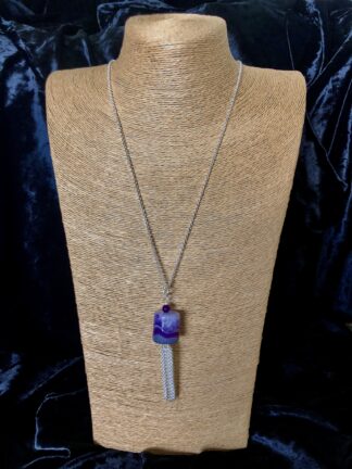 Image for Blueberry ripple agate pendant 1
