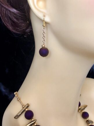 Image for Maroon druzy earrings 1