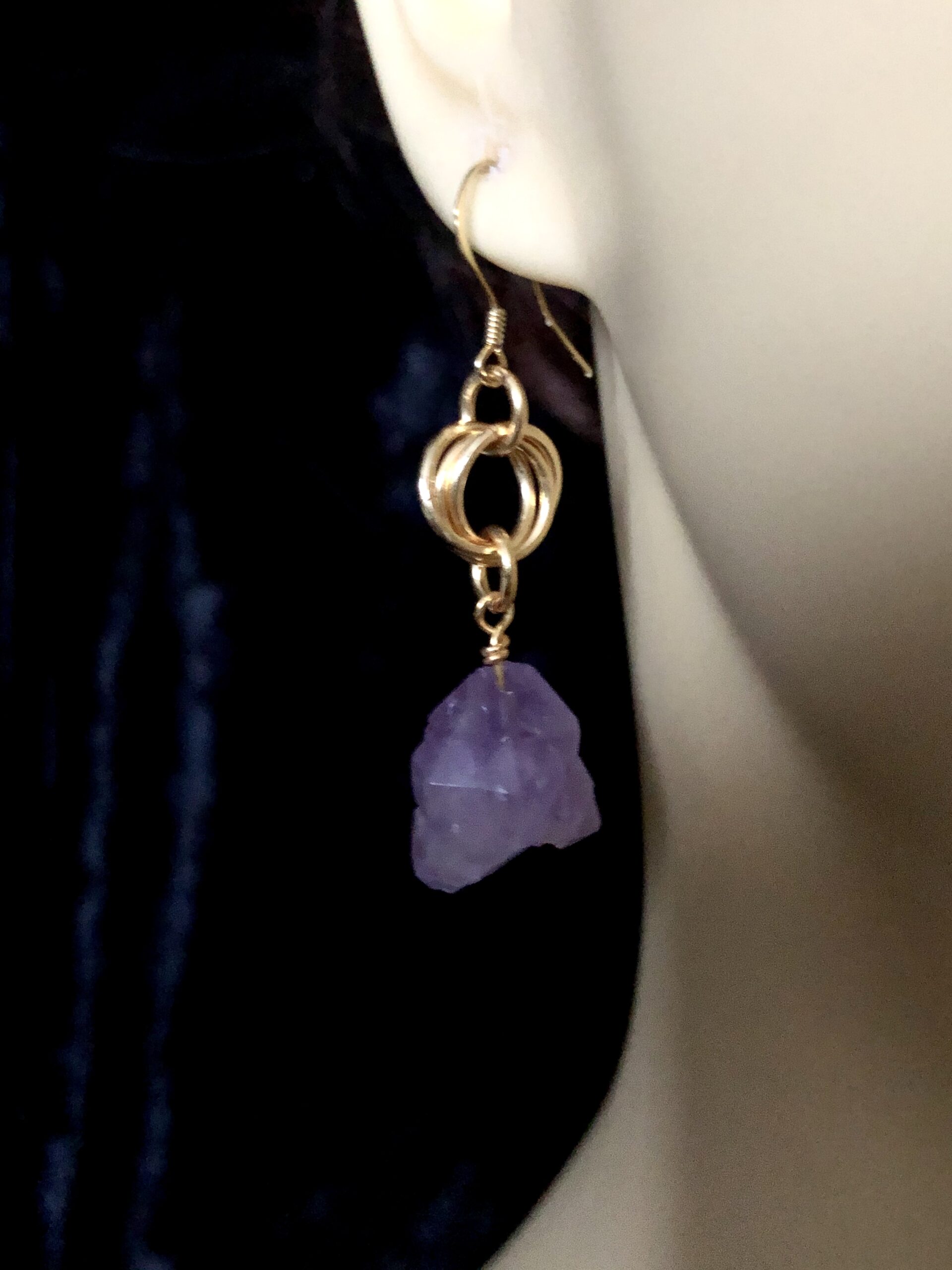 Image for Amethyst Mobius Link Earrings 2