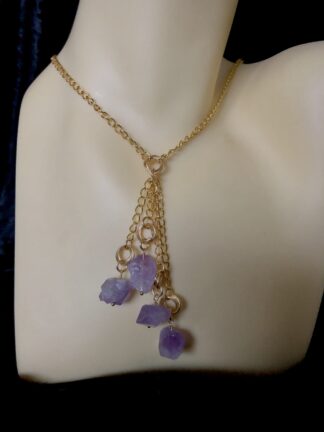 Image for Amethyst Tassel Mobius Link Necklace 1