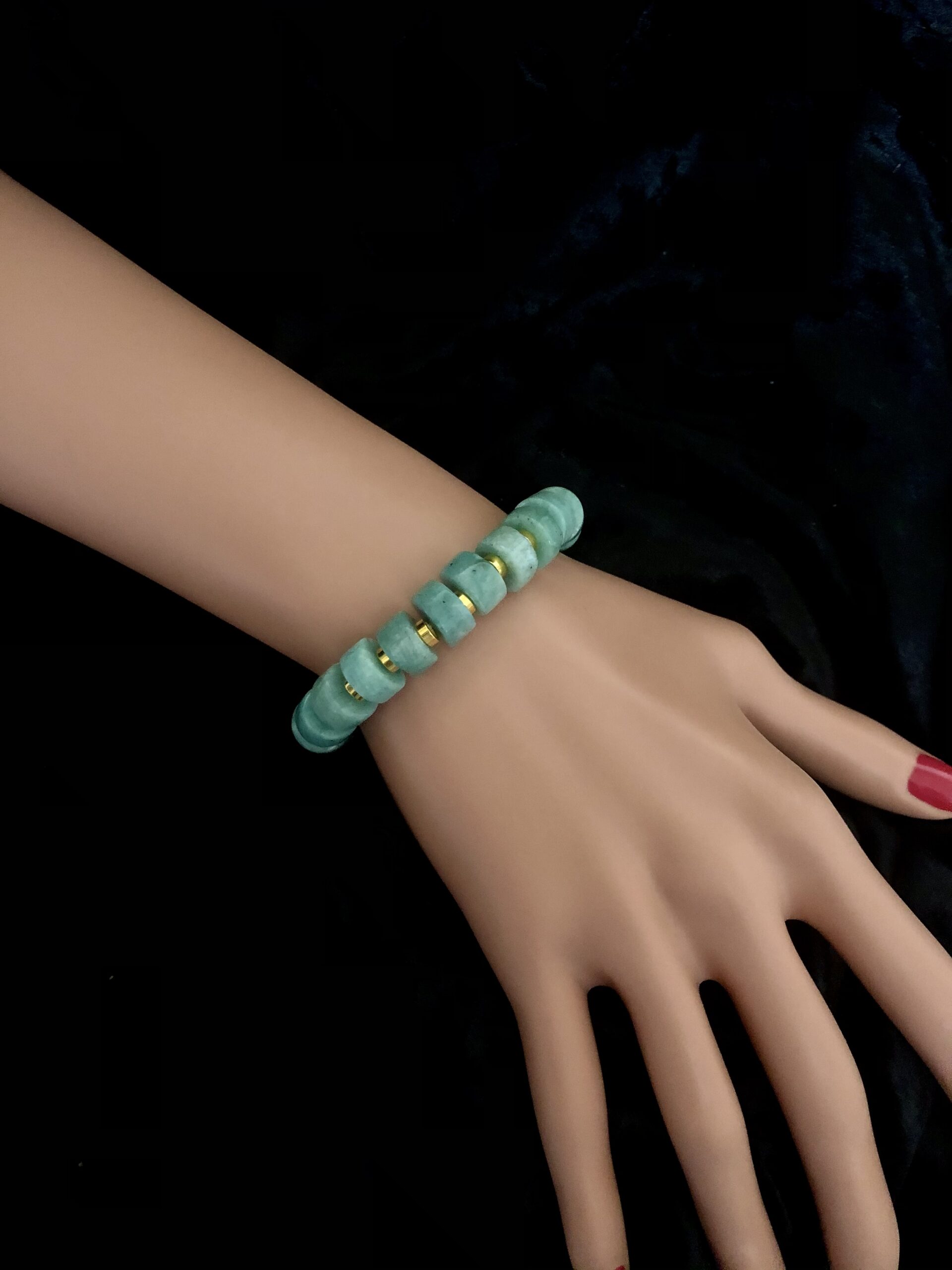 Amazonite Wheels Stretchy Bracelet