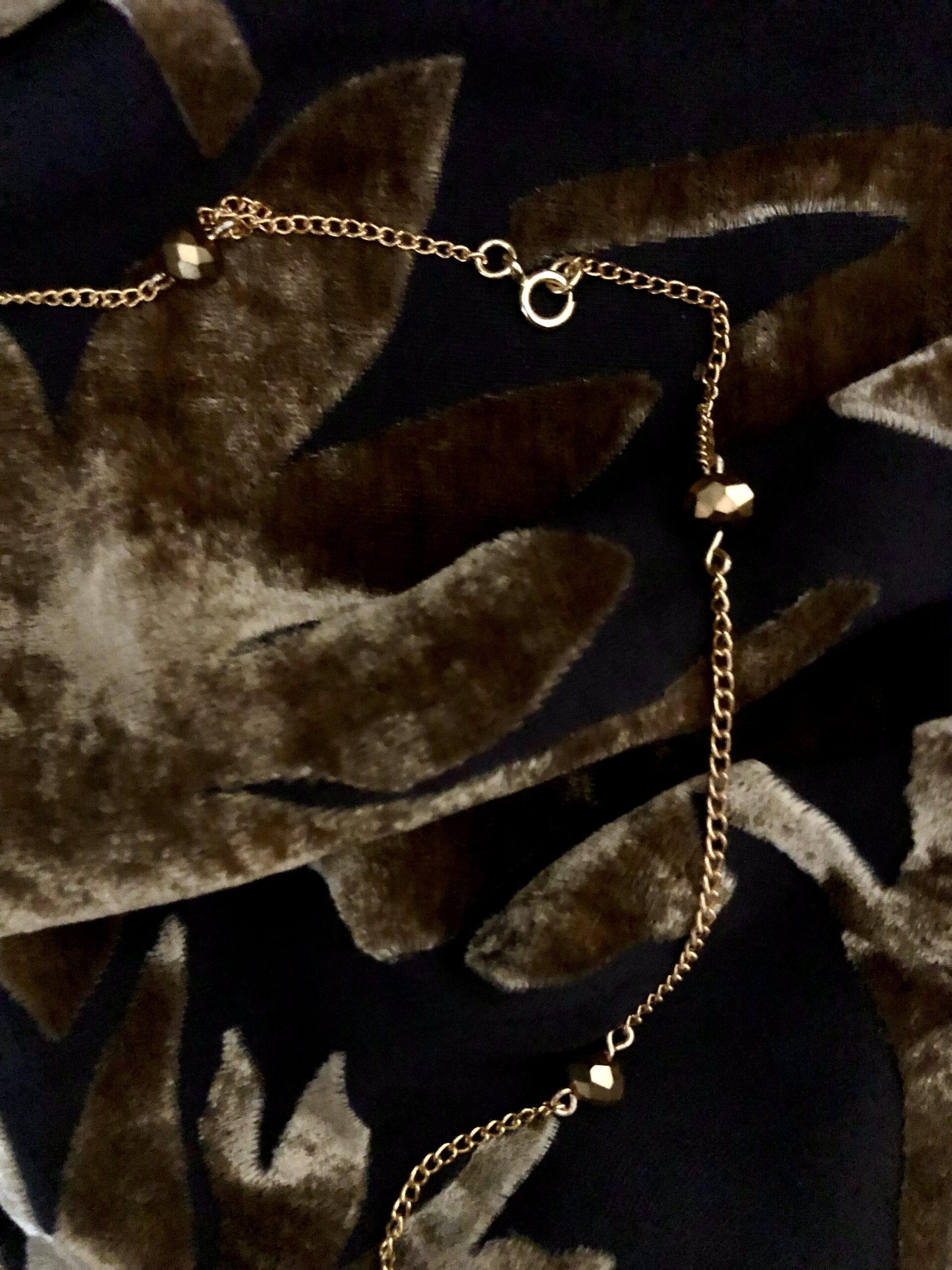 Image for Gold bead and chain necklace 5