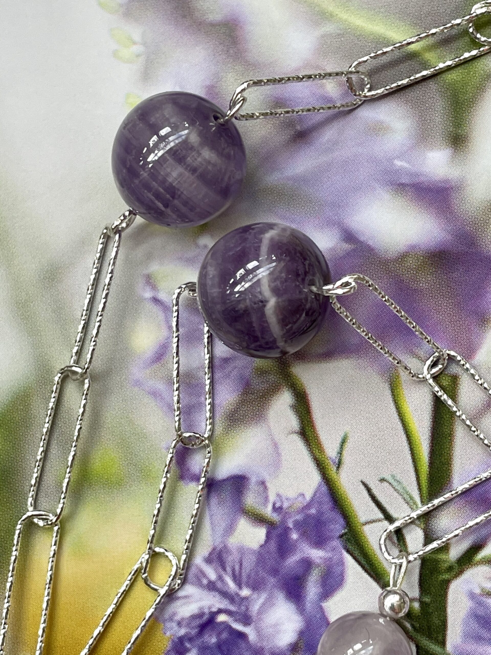Image for Amethyst and silver station necklace 3