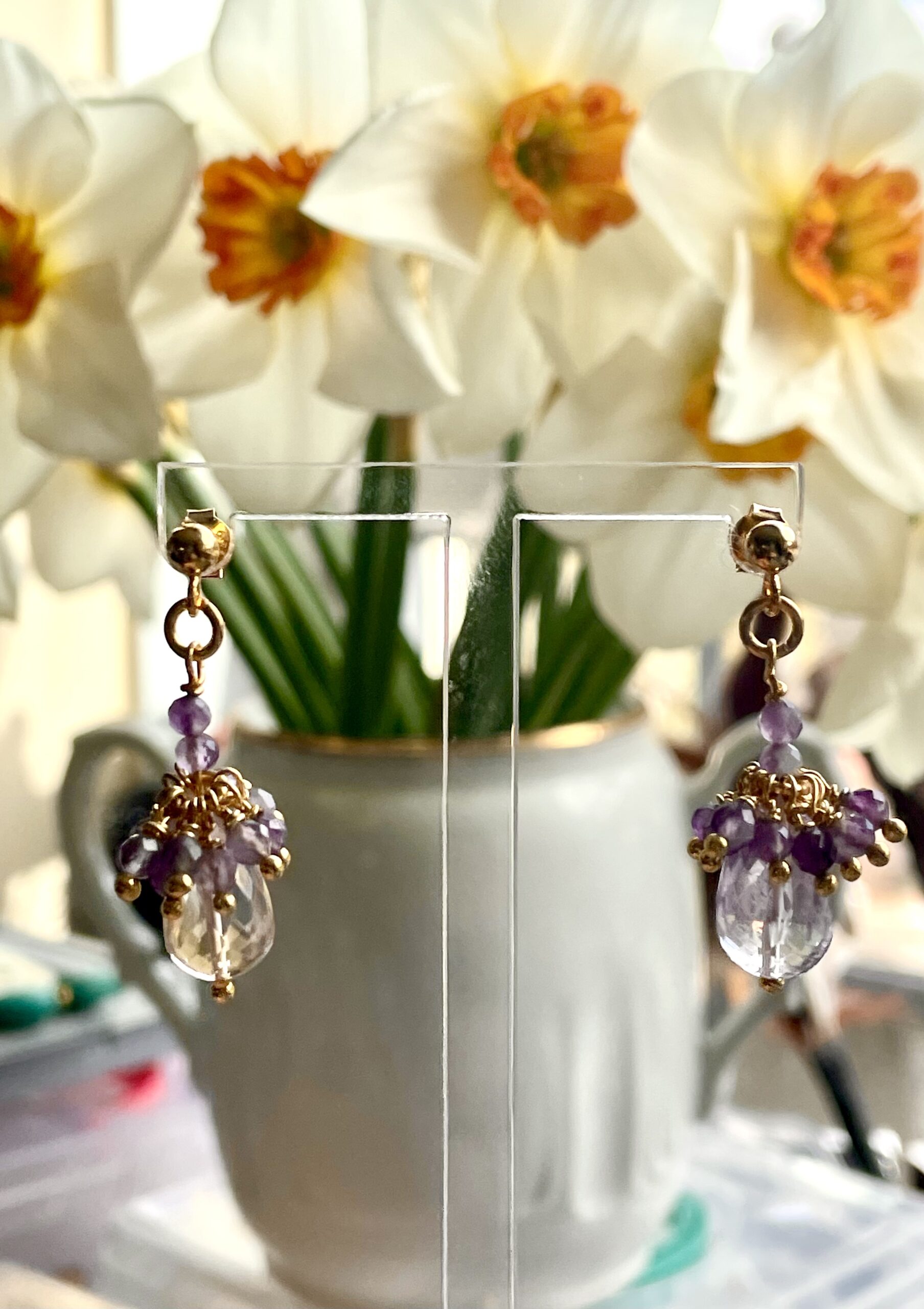 Image for Glinting amethyst earrings 1